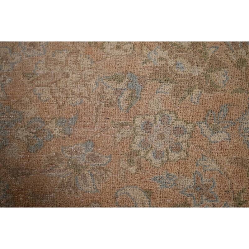 Distressed Muted Najafabad Persian Vintage Hand-Knotted Wool Carpet - 9'3" x 12'11"