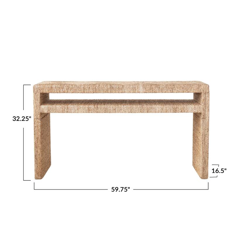 Acacia Wood and Water Hyacinth Console Table