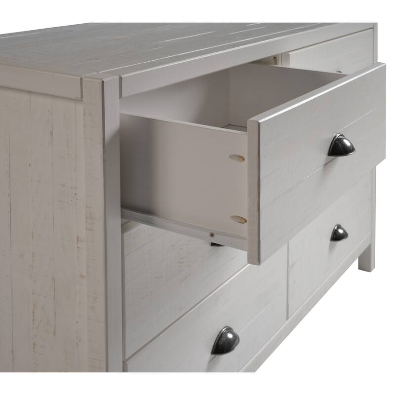 Hampton Six Drawer Dresser - Coastal White Finish