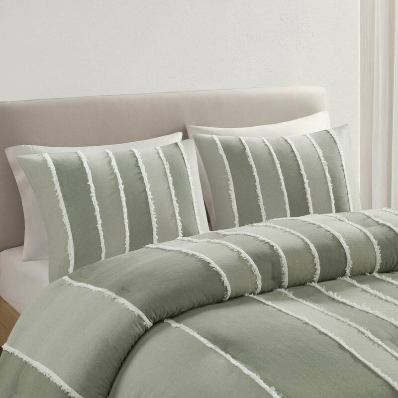 INK+IVY Shay 3 Piece Striped Cotton Comforter Set