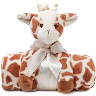 Bearington Baby Patches Giraffe Cuddle Me Sleeper, Large Security Blanket 28.5" x 28.5"