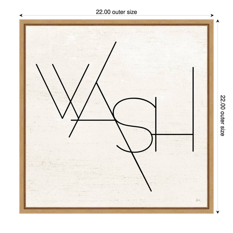 Wash Dry Fold I Laundry by Jess Aiken Framed Canvas Wall Art Print - Natural