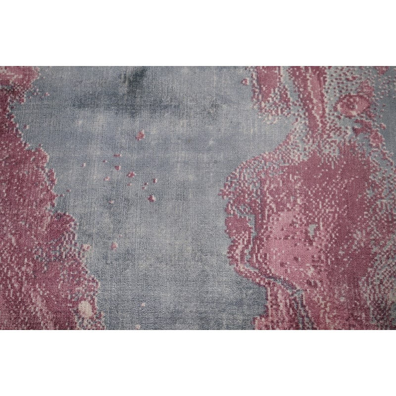 Contemporary Abstract Indian Area Rug Handmade Wool Carpet - 5'1"x 8'0"