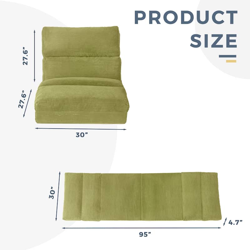 Folding Sofa Bed,Sleeper Sofa Chair Bed Upholstered Sofa Couches - Green - Small