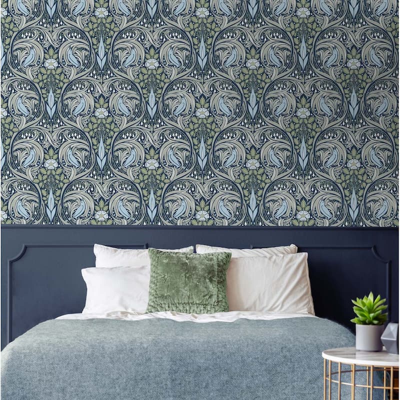 NextWall Bird Ogee Peel and Stick Wallpaper
