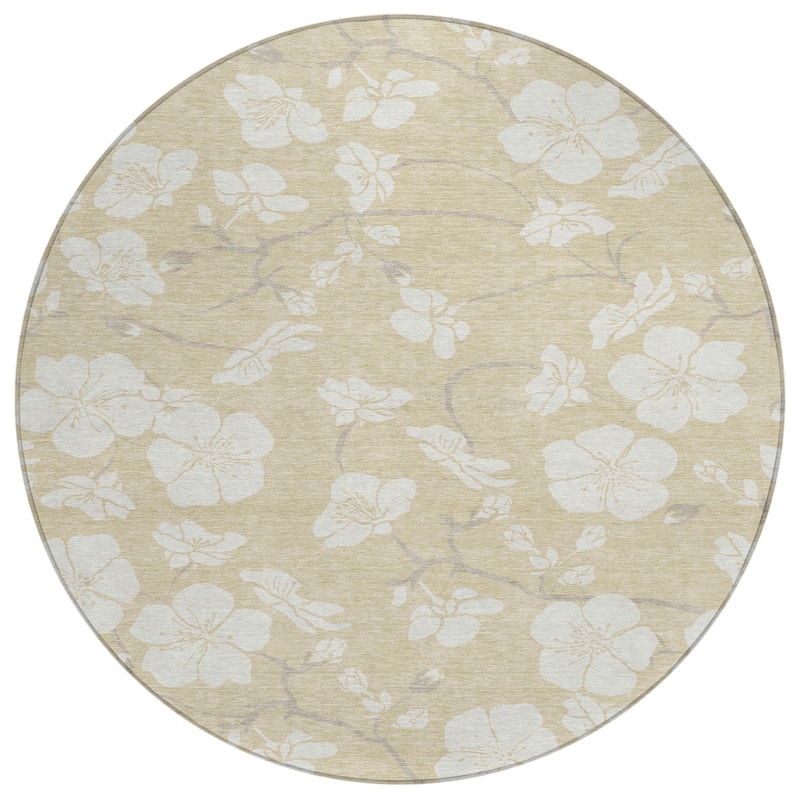 HomeRoots Floral Transitional Rectangle Outdoor Rug