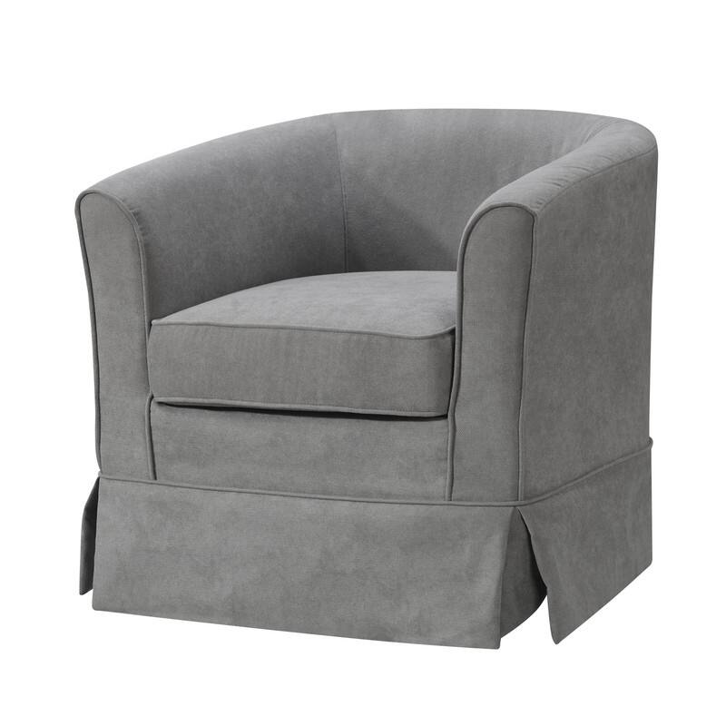 Tucker Woven Fabric Swivel Barrel Chair