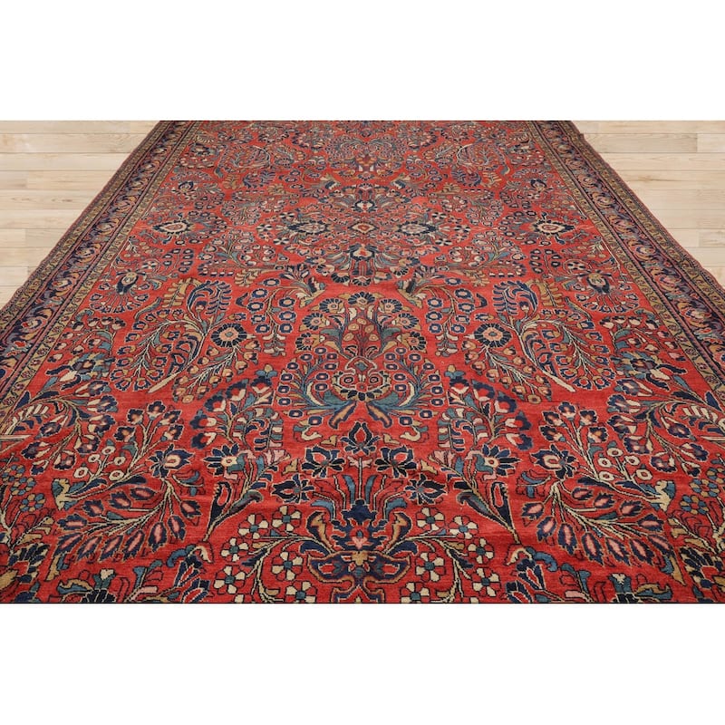 Hand Knotted Burnt Orange Persian Wool Traditional Oriental Area Rug - 10' 4'' x 16' 3''