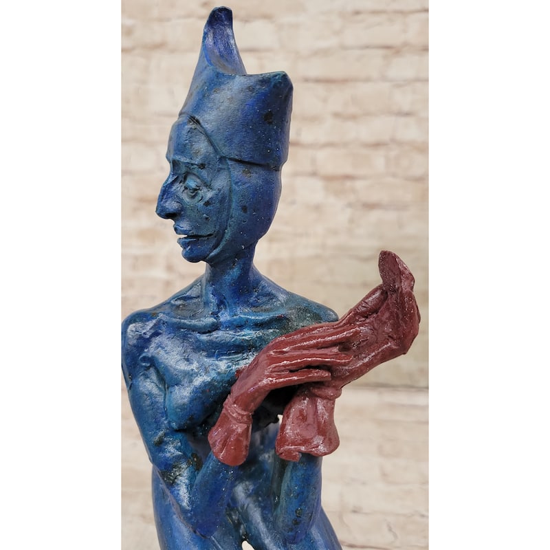 Signed And Numbered Genuine Bronze Jester Clown Sculpture Figurine By Vitaleh