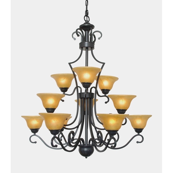 Versailles Wrought Iron 12 Light Chandelier