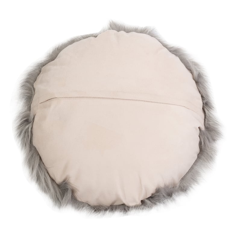 Edinburgh White Faux Fur Accent Pillow Cushion 16R
