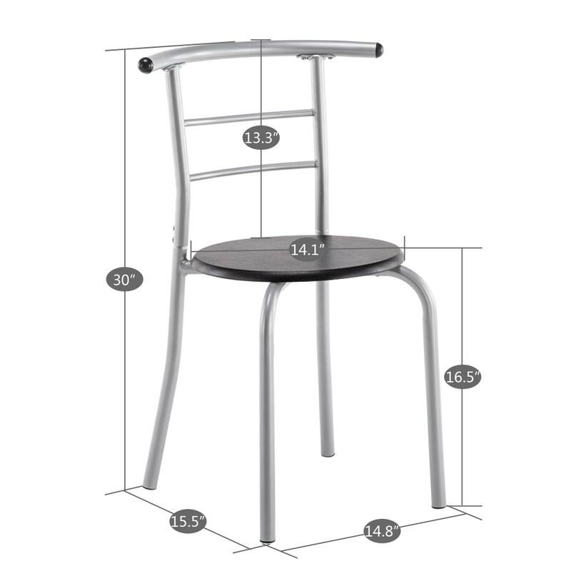 Modern Steel 3-piece Dining Set