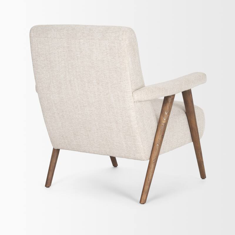 Nico Oatmeal Upholstered w/ Brown Wood Accent Chair - 26.0L x 31.9W x 32.3H