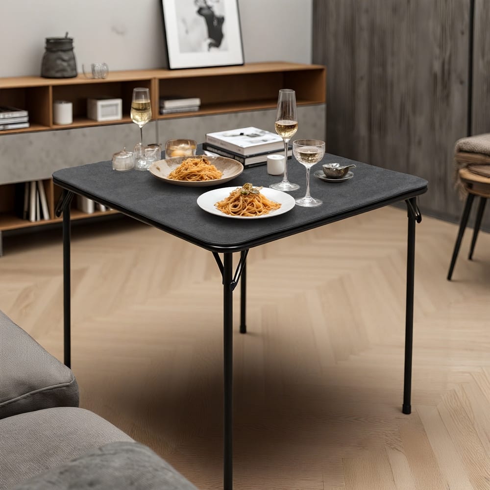 Homy Casa Modern Paded Square Dining Table with Easy-Clean PVC Top