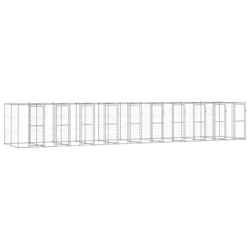 vidaXL Outdoor Dog Pen Pet Crate Kennel Cage Playpen House for Yard Steel