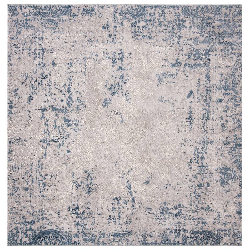 SAFAVIEH Invista Sterica Contemporary Abstract Rug - 6'7" Square - Grey/Ivory