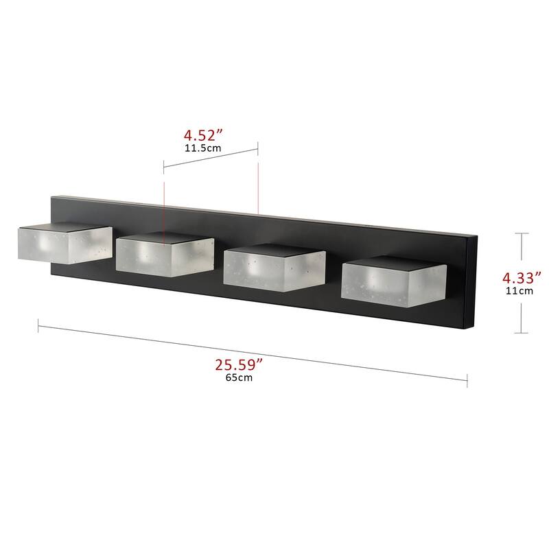 Modern White Square Shape LED Bathroom Vanity Light