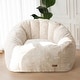 preview thumbnail 1 of 55, Giant Bean Bag Chair,Shell-Shaped Oversized Bean Bag Chair with Fille Beige - Large