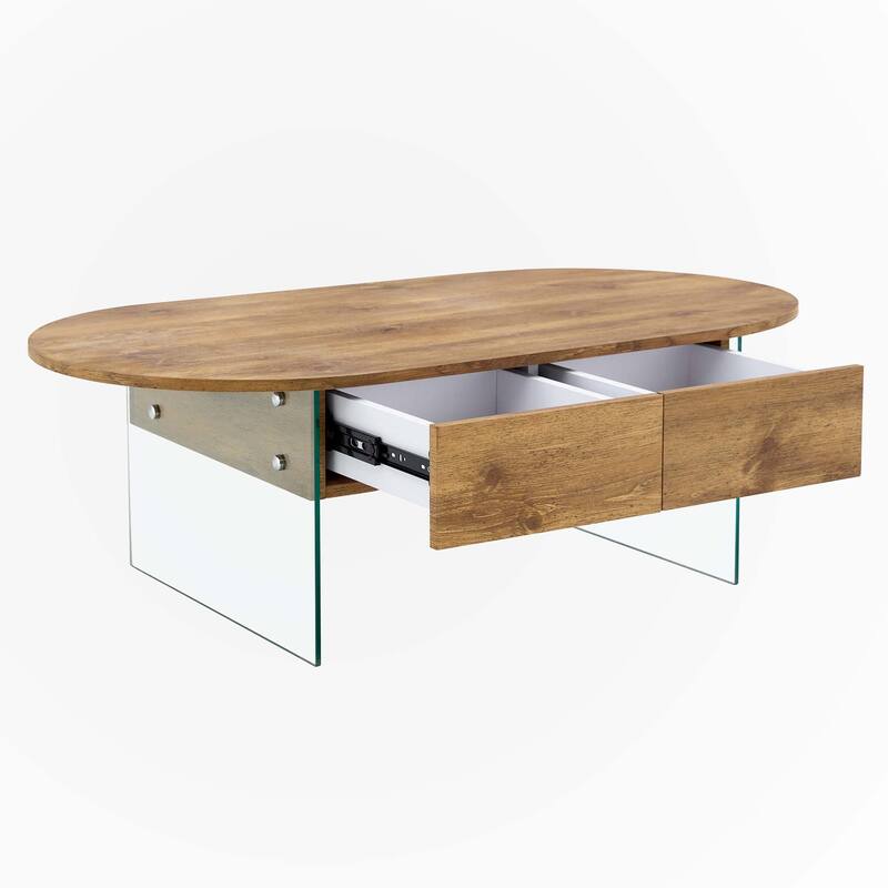 43.3"x23.6"Double Drawer Coffee Table
