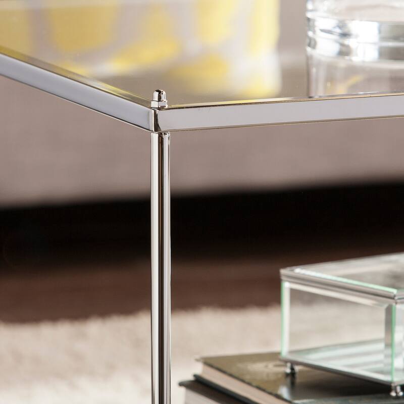 SEI Furniture Grant Mirrored Chrome Coffee Table