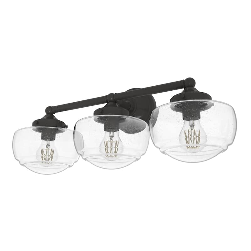 Hunter Saddle Creek Vanity Wall Light - Transitional, Vintage Schoolhouse - Damp Rated!