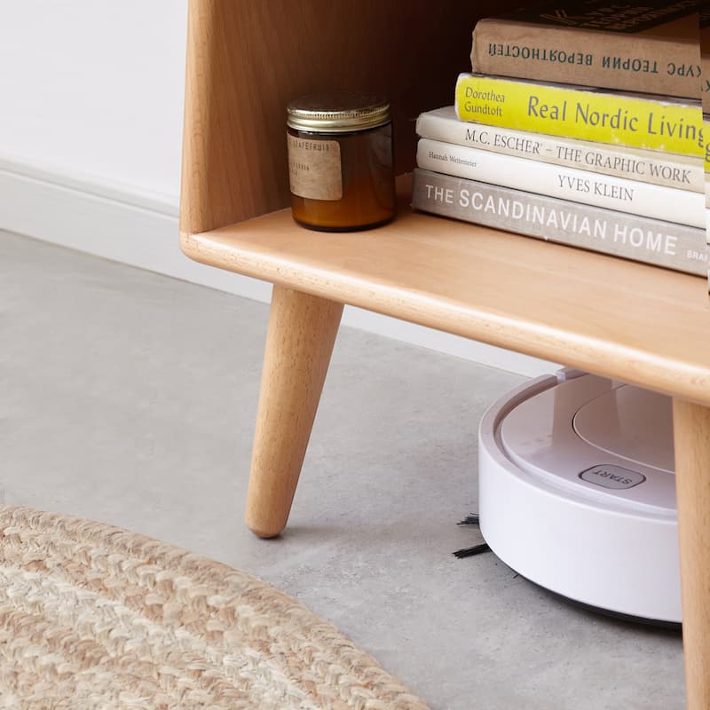 Pure Solid Wood Bedside Cabinet - Natural