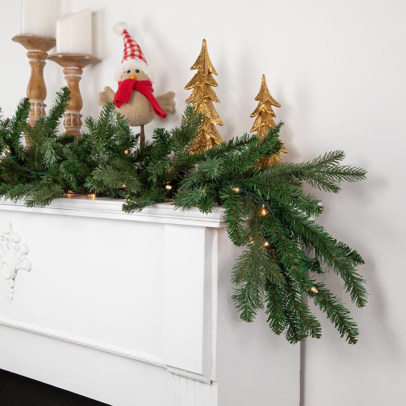 9' x 14" Pre-Lit Grande Spruce Artificial Christmas Garland Clear Lights