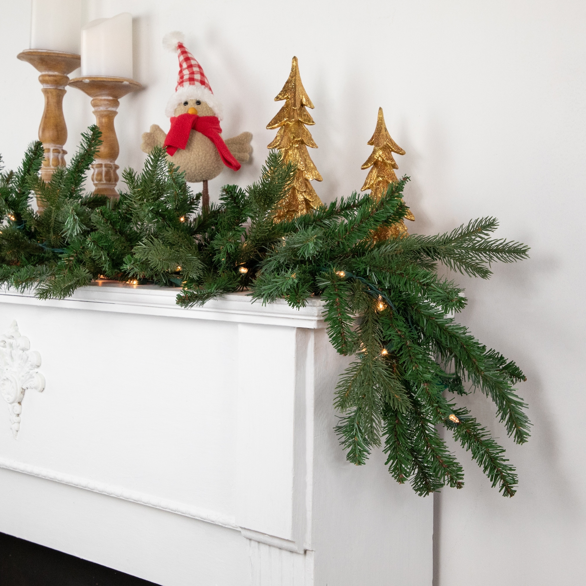 9' x 14" Pre-Lit Grande Spruce Artificial Christmas Garland Clear Lights
