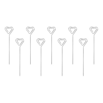 Metal Cocktail Toothpicks Heart Shape Drink Picks Cocktail Skewer 9Pcs - 5.04"