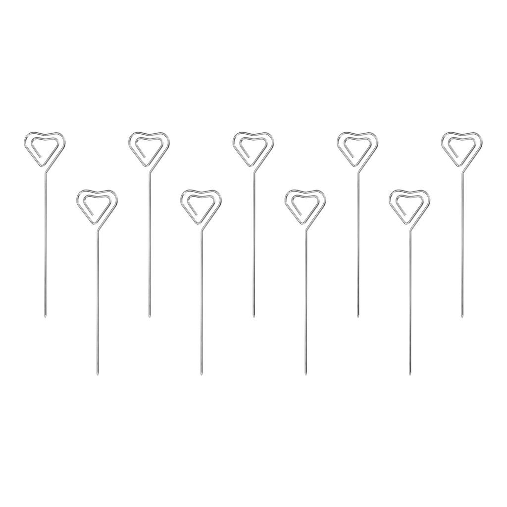 Metal Cocktail Toothpicks Heart Shape Drink Picks Cocktail Skewer 9Pcs - 5.04"