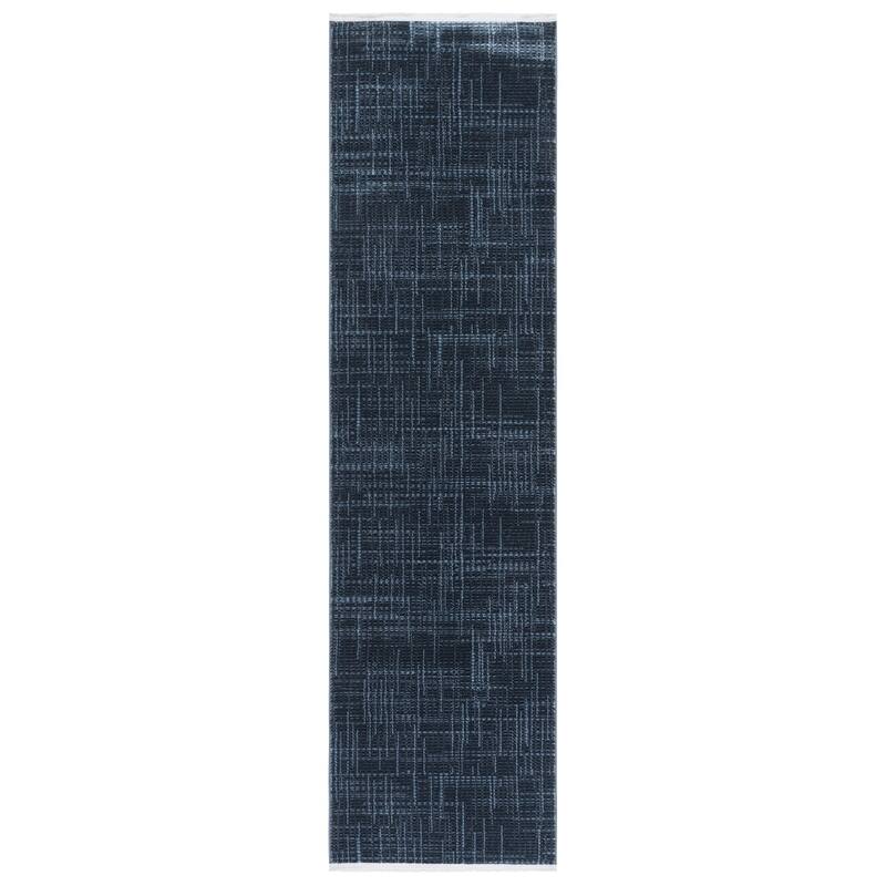 SAFAVIEH Mila Adelmira Modern & Contemporary Rug - 2'2" x 8' Runner - Blue/Black