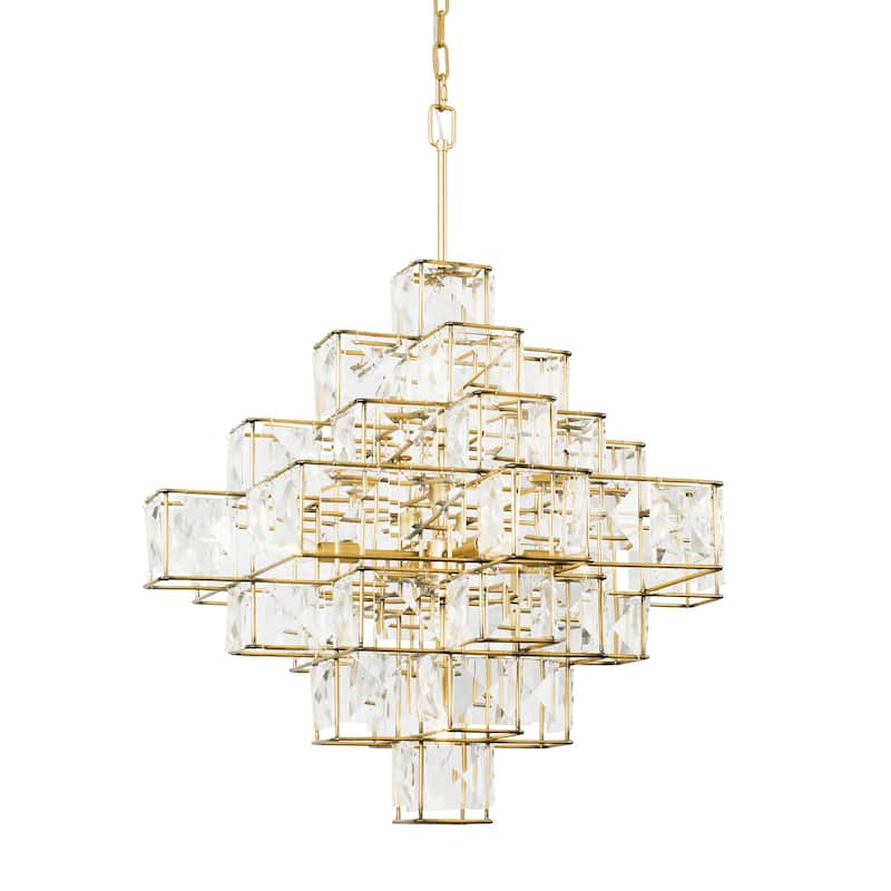 Varaluz Cubic 6-Light Chandelier - Calypso Gold - Gold