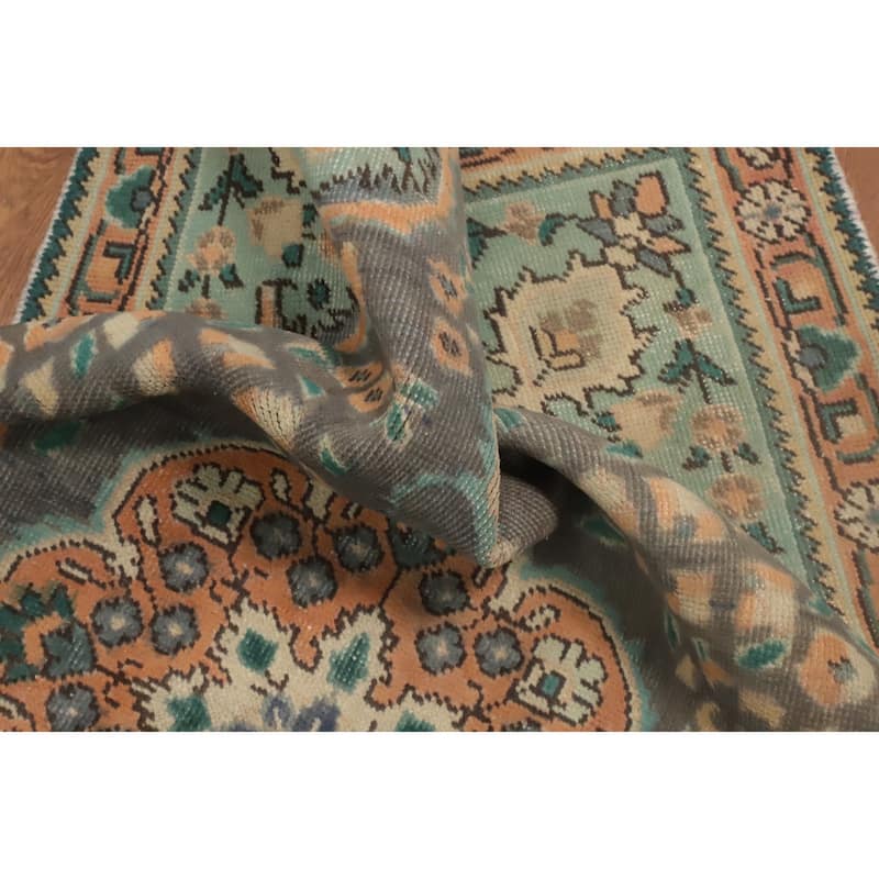 Hand Knotted Oriental 100% Wool Carpet Traditional Floral Greys & Charcoal Tabriz Area Rug - 4' 7'' X 3' 1''
