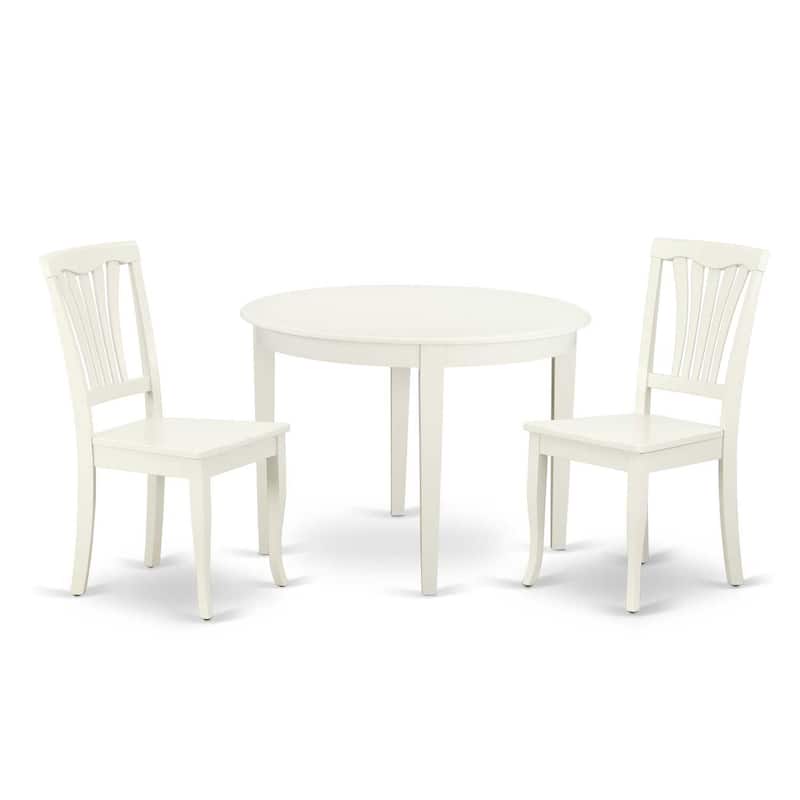 Round Dining Set 3pc - 42 Inch Table & 2 Chairs - Baroque Style Furniture