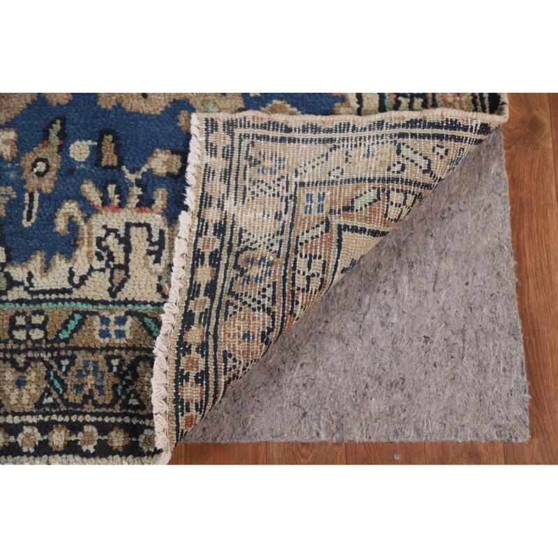 Hand Knotted Oriental 100% Wool Carpet Traditional Medallion Beige & Ivories Hamedan Area Rug - 9' 11'' X 6' 7''