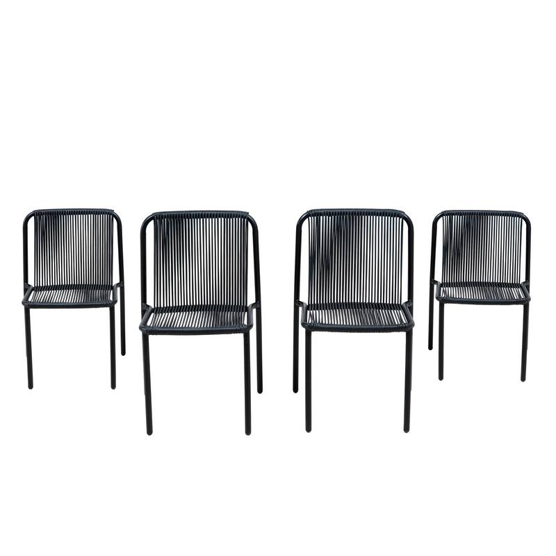 Christopher Knight Home - Burgess Space-Saving and Stylish Outdoor Stacking Dining Chairs