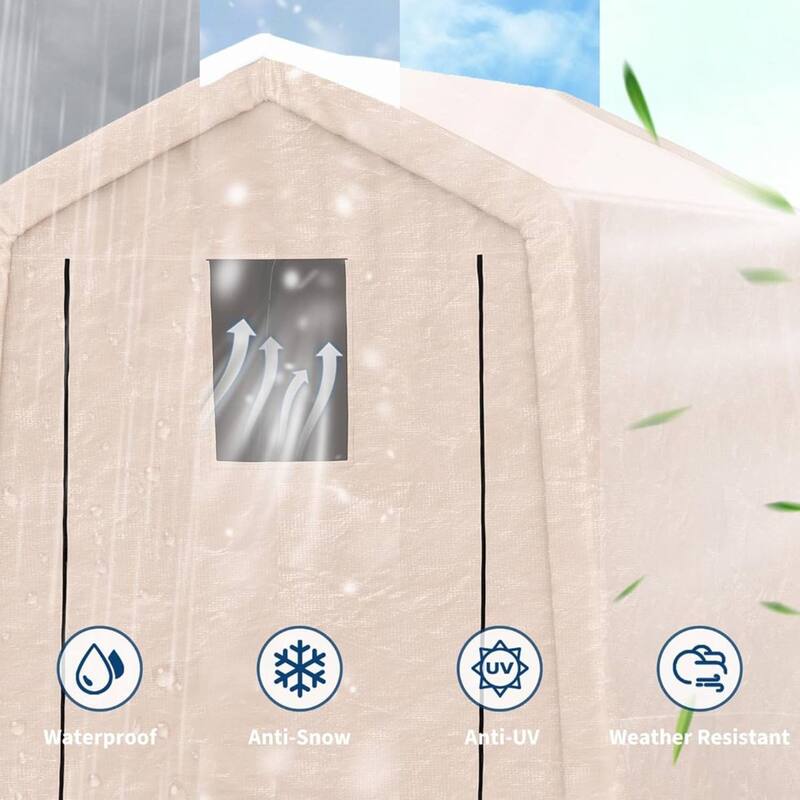 6x6 FT Portable Outdoor Storage Shed, Carport for Motorcycle, Firewood, Garden and Tools - 6X6 Ft