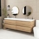 preview thumbnail 36 of 148, Floating Bathroom Vanity with Integrated Resin Top