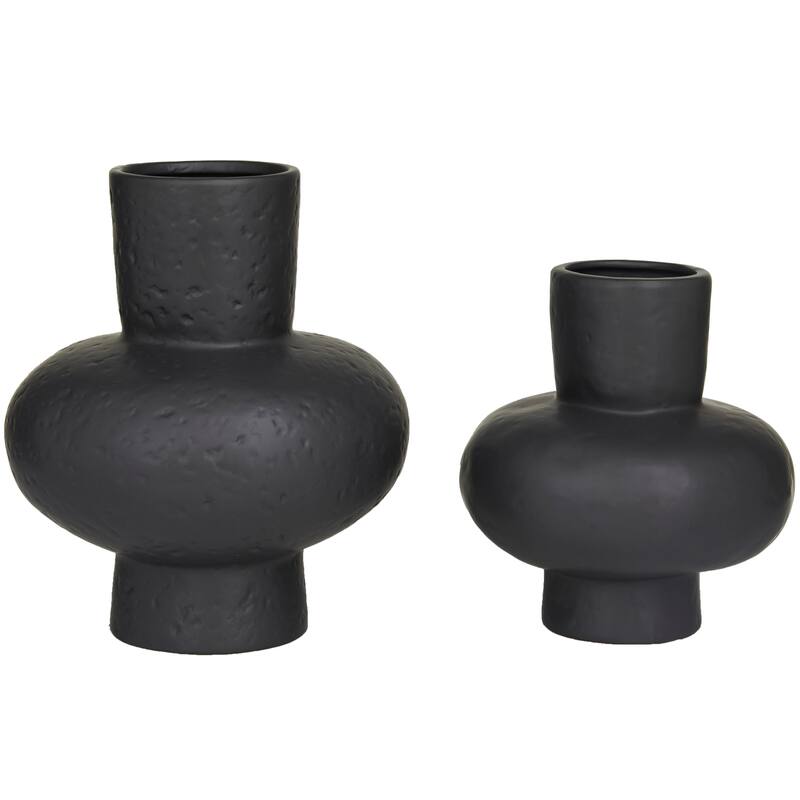 CosmoLiving by Cosmopolitan Ceramic Gourd Style Vase (Set of 2) - White or Black