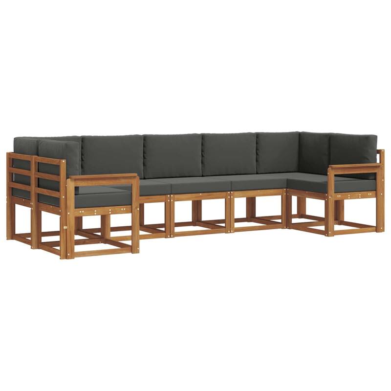 vidaXL Outdoor Sofa Set with Cushion 7 pcs Natural and Anthracite