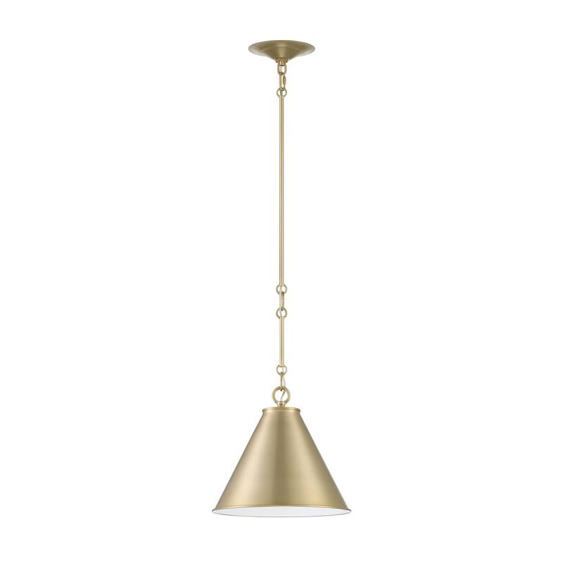 Lumanity Lincoln Tapered Metal 11" Dome Antique Brass Pendant Light - 11'' D x 11'' W x 10'' H