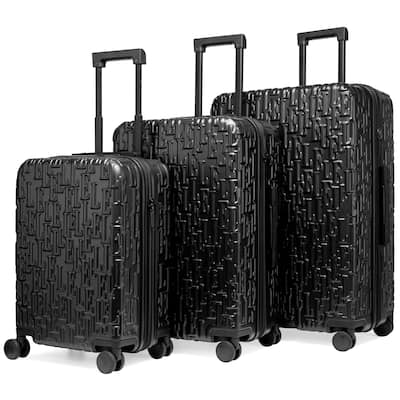 ELLE Wayfarer 3 Piece Expandable Monogram Spinner Luggage Set
