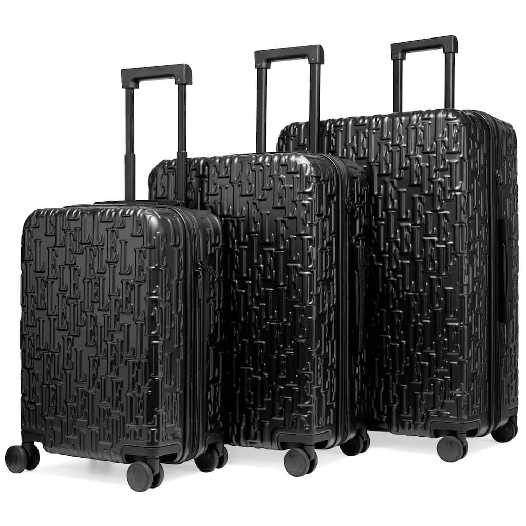 ELLE Wayfarer 3 Piece Expandable Monogram Spinner Luggage Set