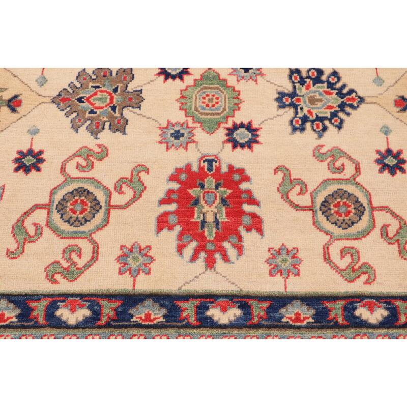 Bohemian Kazak Aydan Beige/Red Wool Rug - 9'2'' x 12'1''