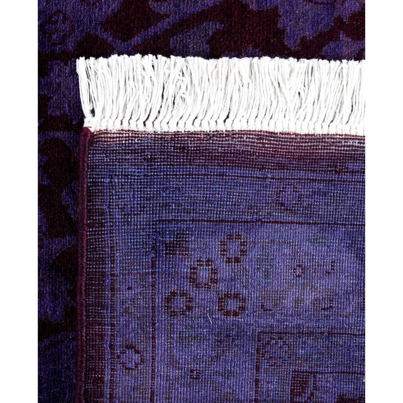 Overdyed One-of-a-Kind Hand-Knotted Area Rug - Purple - 2' 7" x 7' 9"