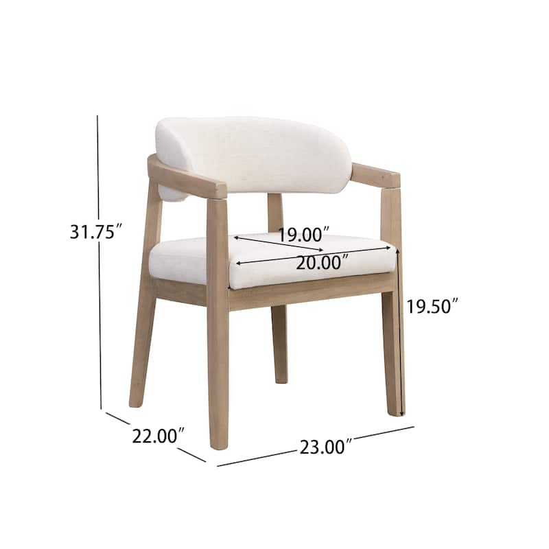 Christopher Knight Home - Carter Modern Dining Armchair Set of 2 with Upholstered Seating and Solid Wood Frame