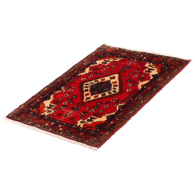 ECARPETGALLERY Hand-knotted Andelz Red Wool Rug - 2'11 x 4'3