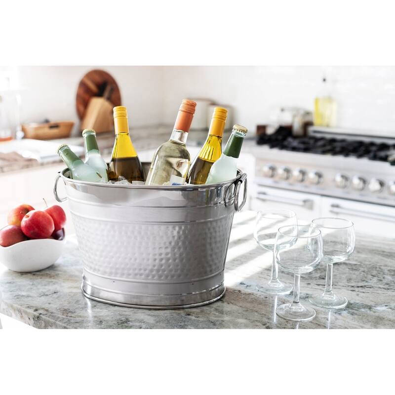 Sol Living Stainless Steel Beverage Tub for Parties Ice Bucket
