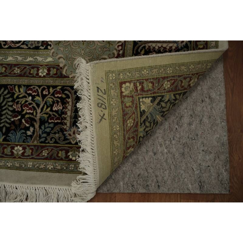 Hand Knotted Oriental 100% Wool Carpet Traditional Floral Beige & Ivories Tabriz Area Rug - 8' 5'' X 8' 1''