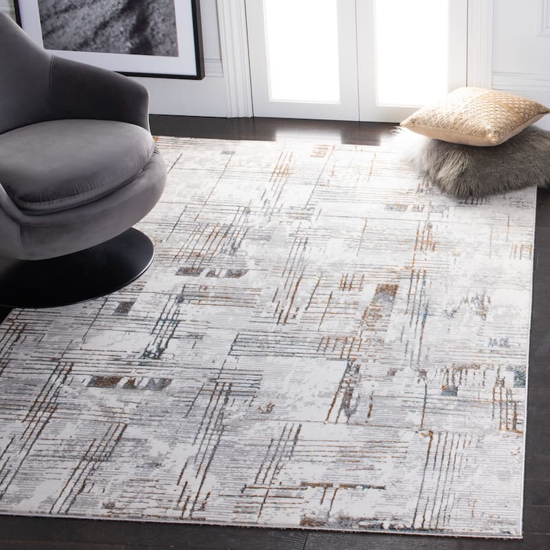 SAFAVIEH Sonoma Amie Modern Abstract Rug - 4'5" x 6'5" - Grey/Ivory